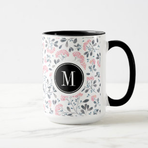 Pastel Pink Watercolors Flowers Pattern Mug