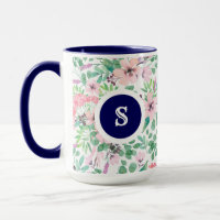 Pastel Pink Watercolors Tuscany Flowers Pattern