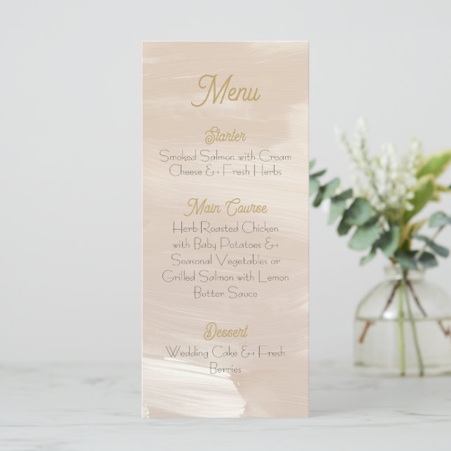Pastel Pink Wedding Menu (Standing Front)