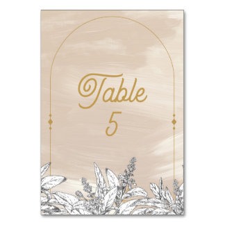 Pastel Pink Wedding Table Number