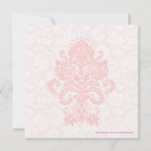 Pastel Pink & White Floral Damask Wedding Invite