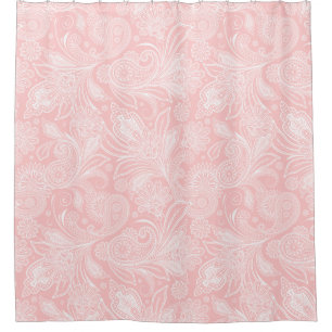 Pastel Pink &White Ornate Paisley