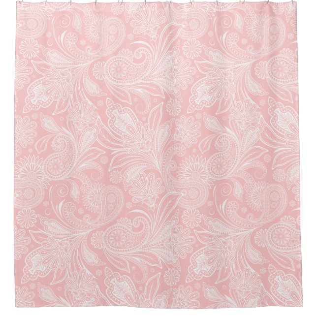 Pastel Pink &White Ornate Paisley (Front)