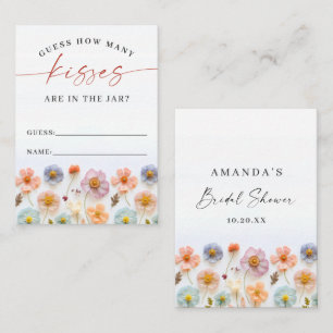 Pastel Pink Wildflower Bridal Shower How Many Card