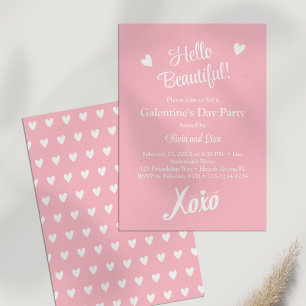 Pastel Pink XOXO Galentine's Day Party Invitation