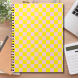 Pastel Pink Yellow Chequered Chequerboard Vintage Notebook<br><div class="desc">Pastel Pink and Yellow Chequered Chequerboard Vintage.</div>
