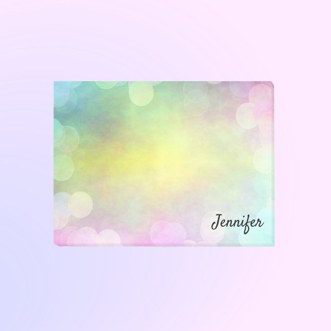 Pastel Pink Yellow DIY Name Personalized Post-it Notes (Creator Uploaded)