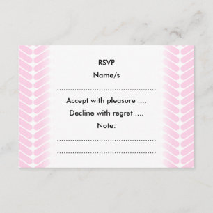Pastel Pink Zigzag Pattern inspired by Knitting. RSVP Card