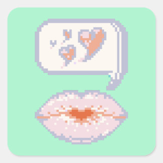 Pastel Pixel Lèvres Kissy - Sticker d'hiver