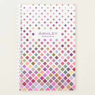 Pastel Pixels Cool Geometric Pattern Personalised Planner