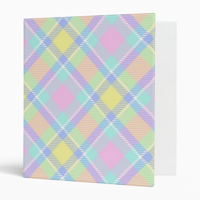 Pastel plaid binder (Front/Inside)