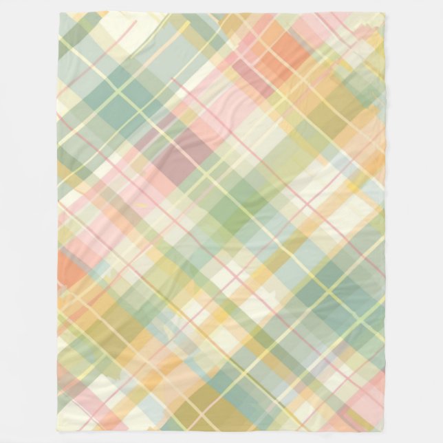 Pastel Plaid Fleece Blanket (Front)