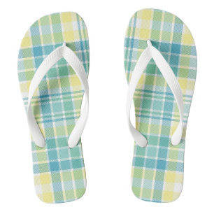 Pastel Plaid Flip Flops