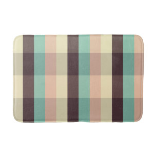 Pastel plaid pattern in horizontal stripes bath mat