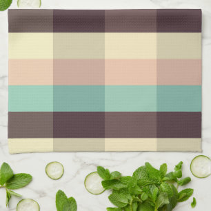 Pastel plaid pattern in  horizontal stripes kitchen towel