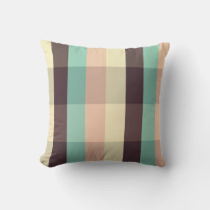 Pastel plaid pattern in horizontal stripes throw pillow