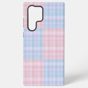 Pastel Plaid Pink and Blue Checkerboard Phone Case