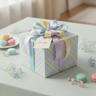 Pastel plaid wrapping paper