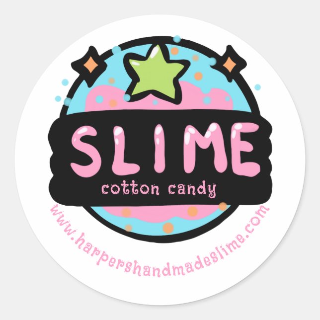 pastel planet slime template logo classic round sticker (Front)