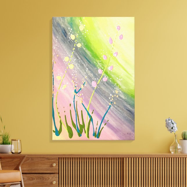 Pastel Plants Canvas Print (Insitu(LivingRoom))