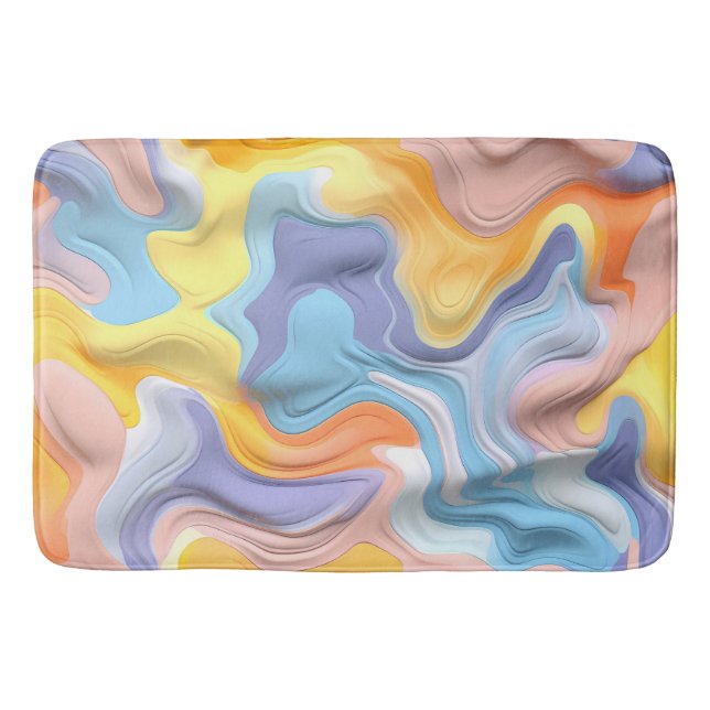 Pastel Plastic Fluid Abstract Bath Mat (Front)