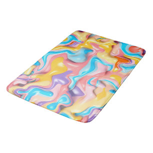 Pastel Plastic Fluid Abstract Bath Mat