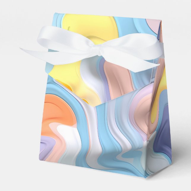 Pastel Plastic Fluid Abstract Favor Box (Front Side)