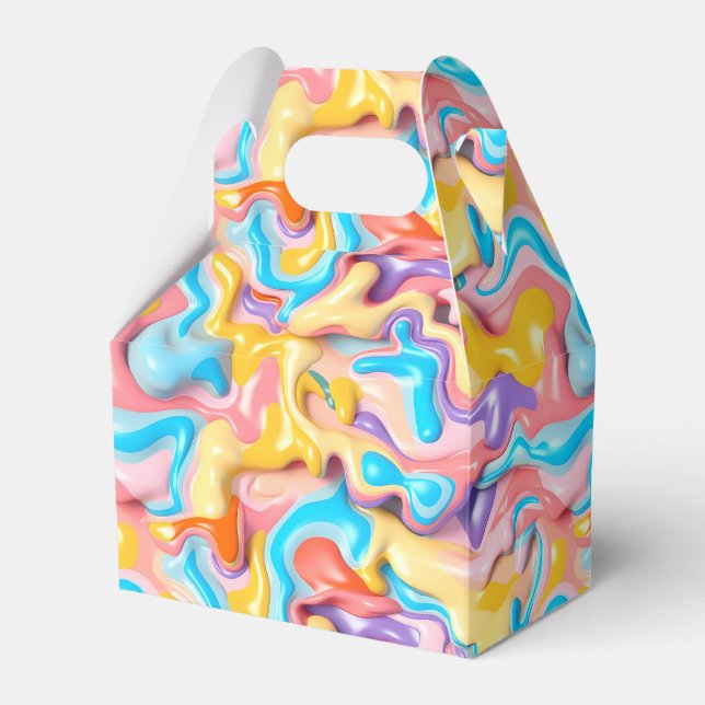 Pastel Plastic Fluid Abstract Favor Box (Front Side)