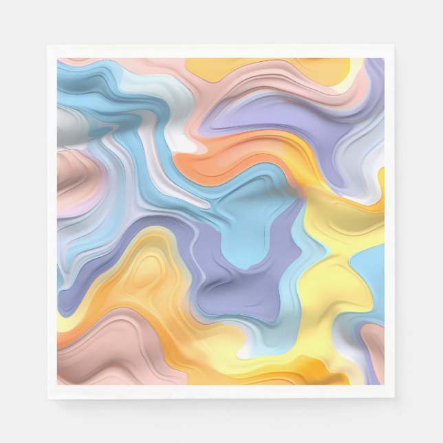 Pastel Plastic Fluid Abstract Napkin (Front)