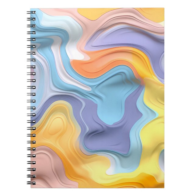 Pastel Plastic Fluid Abstract Notebook (Front)