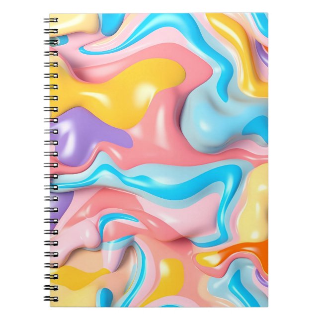 Pastel Plastic Fluid Abstract Notebook (Front)