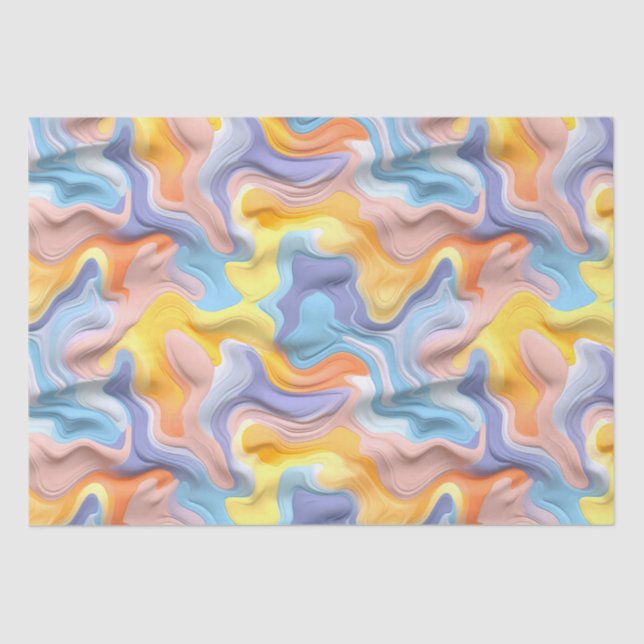 Pastel Plastic Fluid Abstract Tissue Paper (Front)