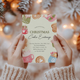 Pastel Playful Christmas Cookie Exchange Party  Invitation