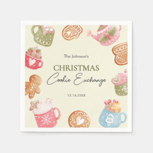Pastel Playful Christmas Cookie Exchange Party Napkin