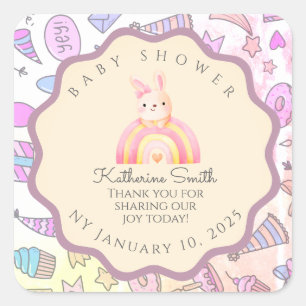 PASTEL Playful Icons Personal Touches babyshower Square Sticker