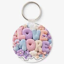 Pastel Plush "LOVE MORE" 3D keychain