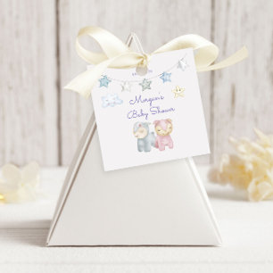 Pastel Plush Toy Personalized Monogram Baby Shower Favour Tags