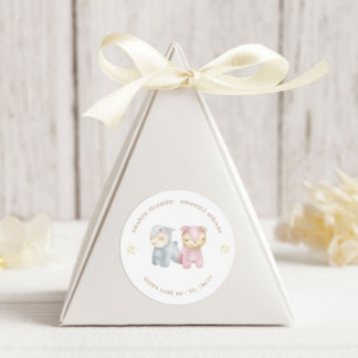 Pastel Plush Toys Baby Shower Classic Round Sticker
