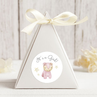 Pastel Plush Toys It's a Girl  Classic Round Sticker