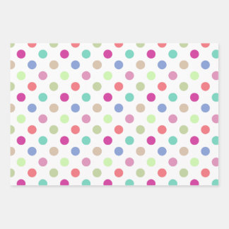 Pastel Polka Dot and Stripes Wrapping Paper