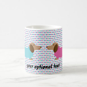 Pastel Polka Dot Dachshund Café Mug