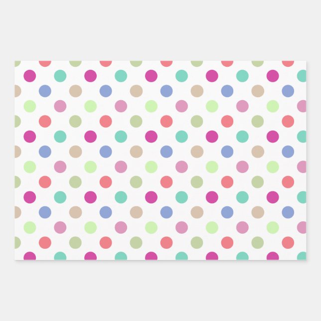 Pastel Polka Dot et papier d'enveloppement des ray (Devant)