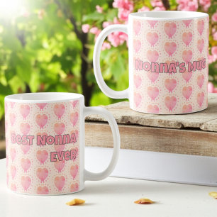 Pastel Polka Dot Surrounded Heart Pattern Coffee Mug