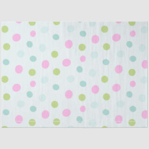 Pastel Polka Dots Blue Green Pink Christmas Tissue Paper