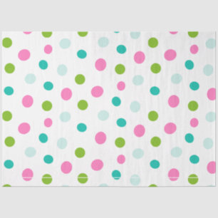 Pastel Polka Dots Blue Green Pink Christmas Tissue Paper