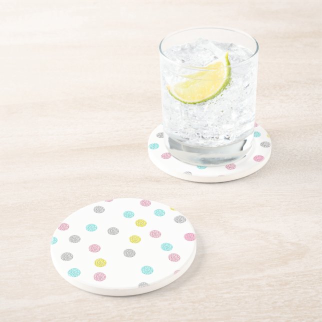 Pastel Polka Dots Coaster (Side)