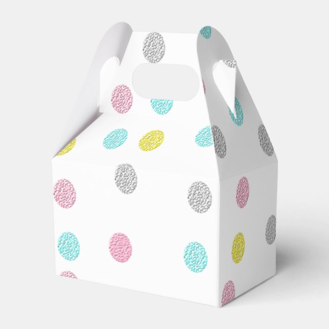 Pastel Polka Dots Favor Box (Back Side)