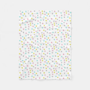 Pastel Polka Dots Fleece Blanket