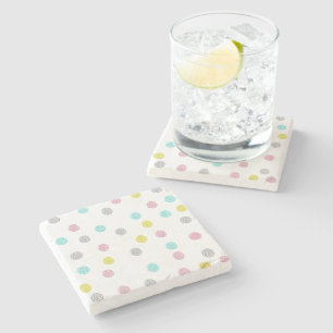 Pastel Polka Dots Stone Coaster