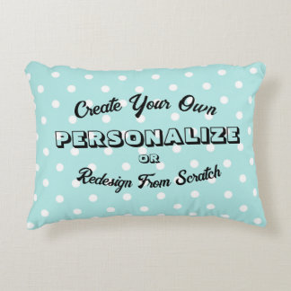 Pastel Polkadots Pattern - Blue Accent Pillow